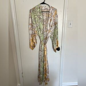 100% silk Anthropologie Robe, never worn.